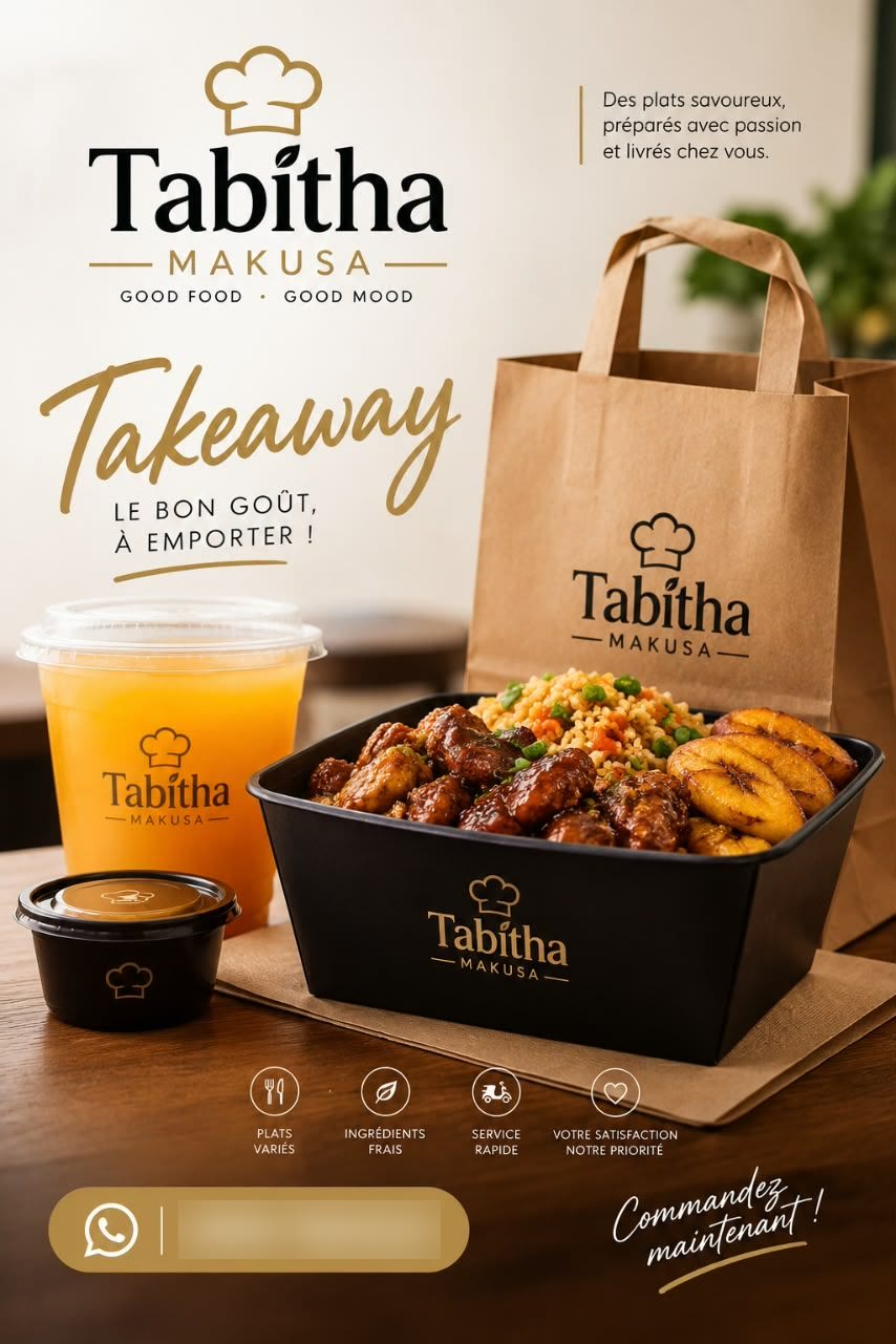 Affiche de plats à emporter « Tabitha Makusa » réalisée par un membre
